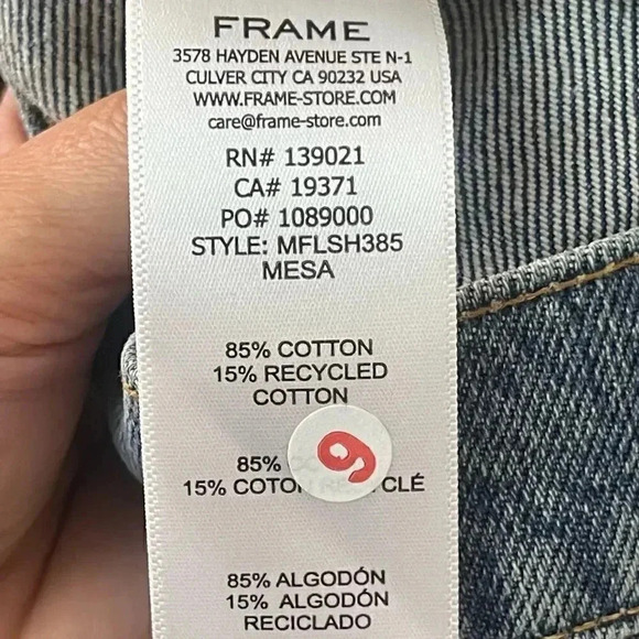 FRAME Women's 25 Release Hem Front Pleat Jean Denim Shorts Double Button Raw Hem - Picture 6 of 9